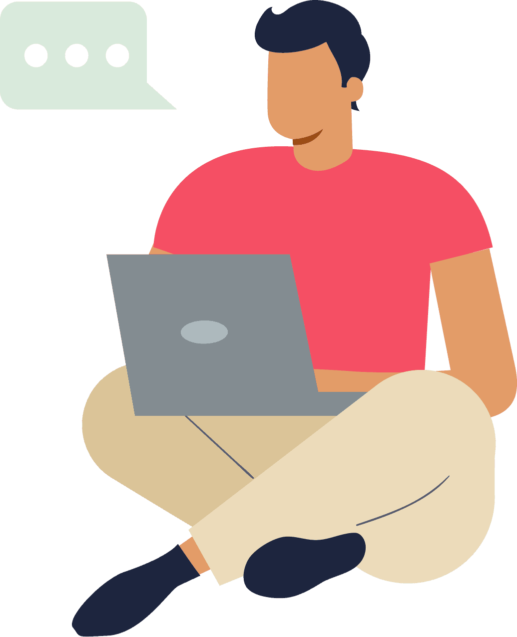 A man is typing on laptop